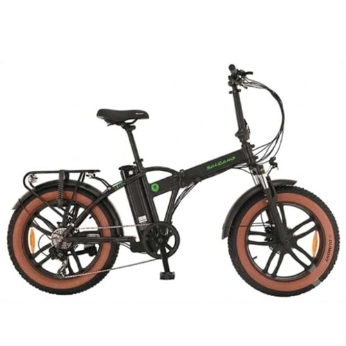 Salcano Leon 20 Jant 7V Hd Mat Siyah/Yeşil Katlanır Elektrikli Bisiklet