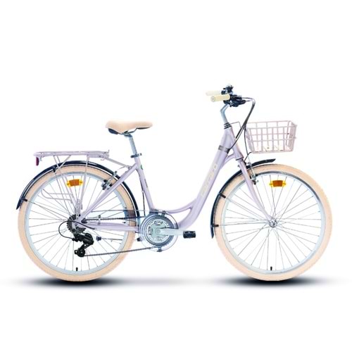 Carraro Juliet 26 Jant 430H 21V V Mat Metalik Pembe/Krom-Krem Şehir Bisikleti