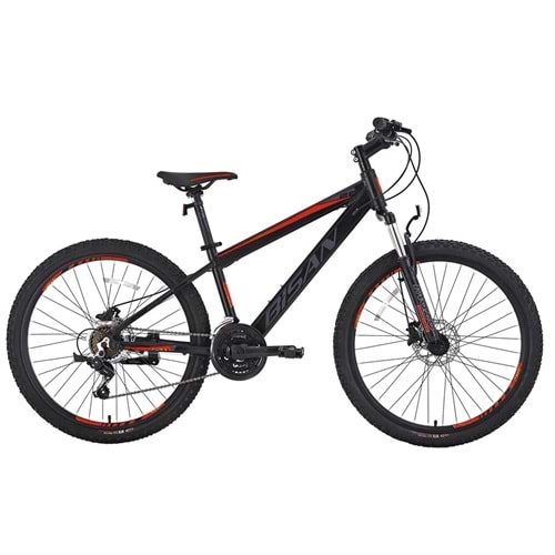 Bisan Cooper 26 Jant K:35 21V Hd Mat Siyah/Kırmızı Dağ Bisikleti