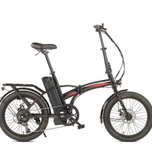 Kron Nord 20 Jant 7V Md Siyah/Kırmızı-Füme Katlanır Elektrikli Bisiklet