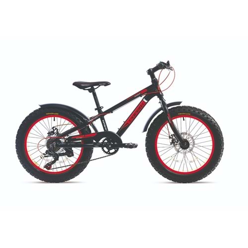 Corelli Fatboy 20 Jant K:11 7V MD Siyah Beyaz Kırmızı Fat Bike